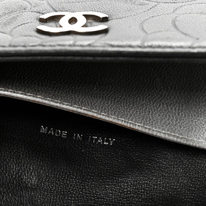 Chanel Lambskin Camellia Embossed 6 Key Holder Black 7 of 8