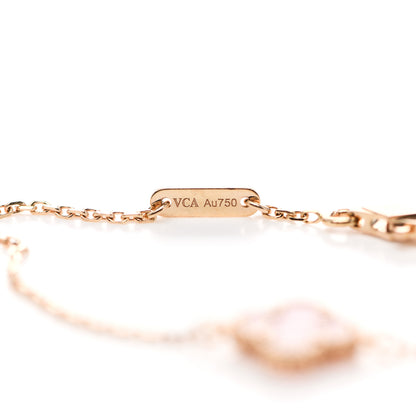 Van Cleef & Arpels 18K Rose Gold Carnelian Sweet Alhambra Bracelet 4 of 6