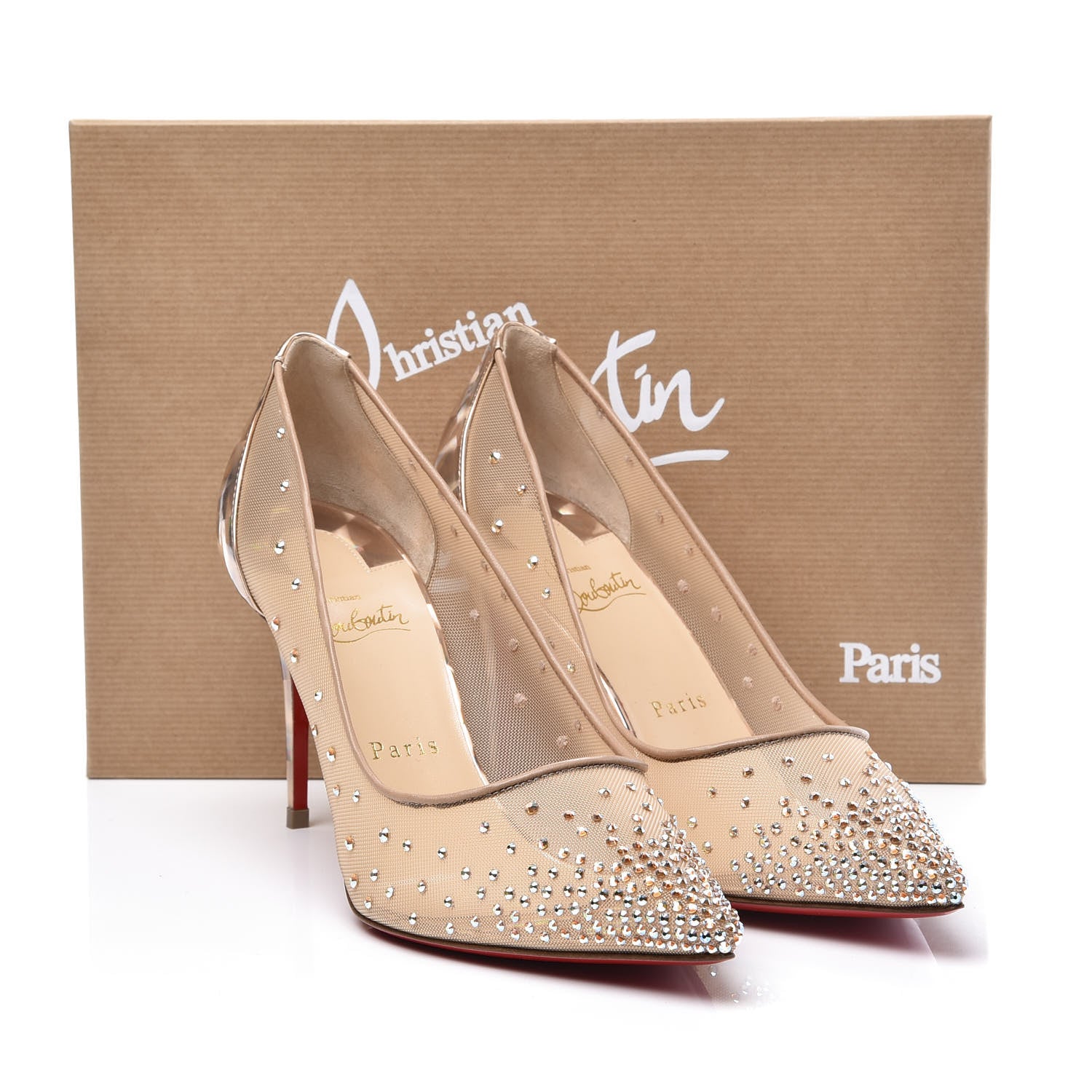 Christian Louboutin Crystal Strass Follies 85 Pumps 39.5 Gold 10 of 10