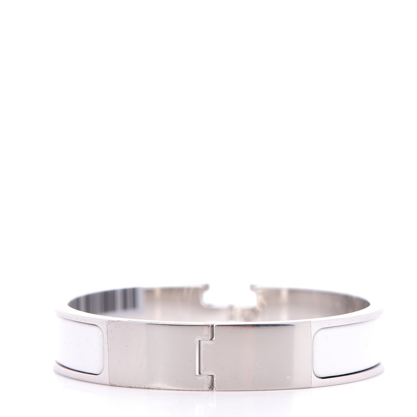 Enamel Narrow Clic Clac H Bracelet PM White