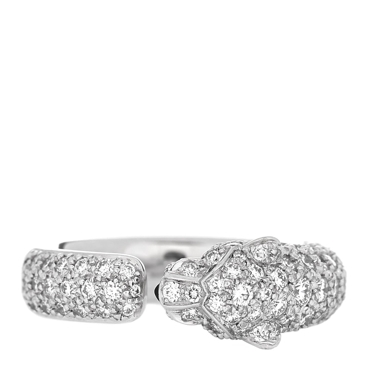 Cartier 18K White Gold Diamond Black Onyx Emerald Panthere De Cartier Ring 50 5.25 3 of 6