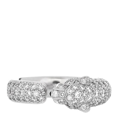 Cartier 18K White Gold Diamond Black Onyx Emerald Panthere De Cartier Ring 50 5.25 3 of 6