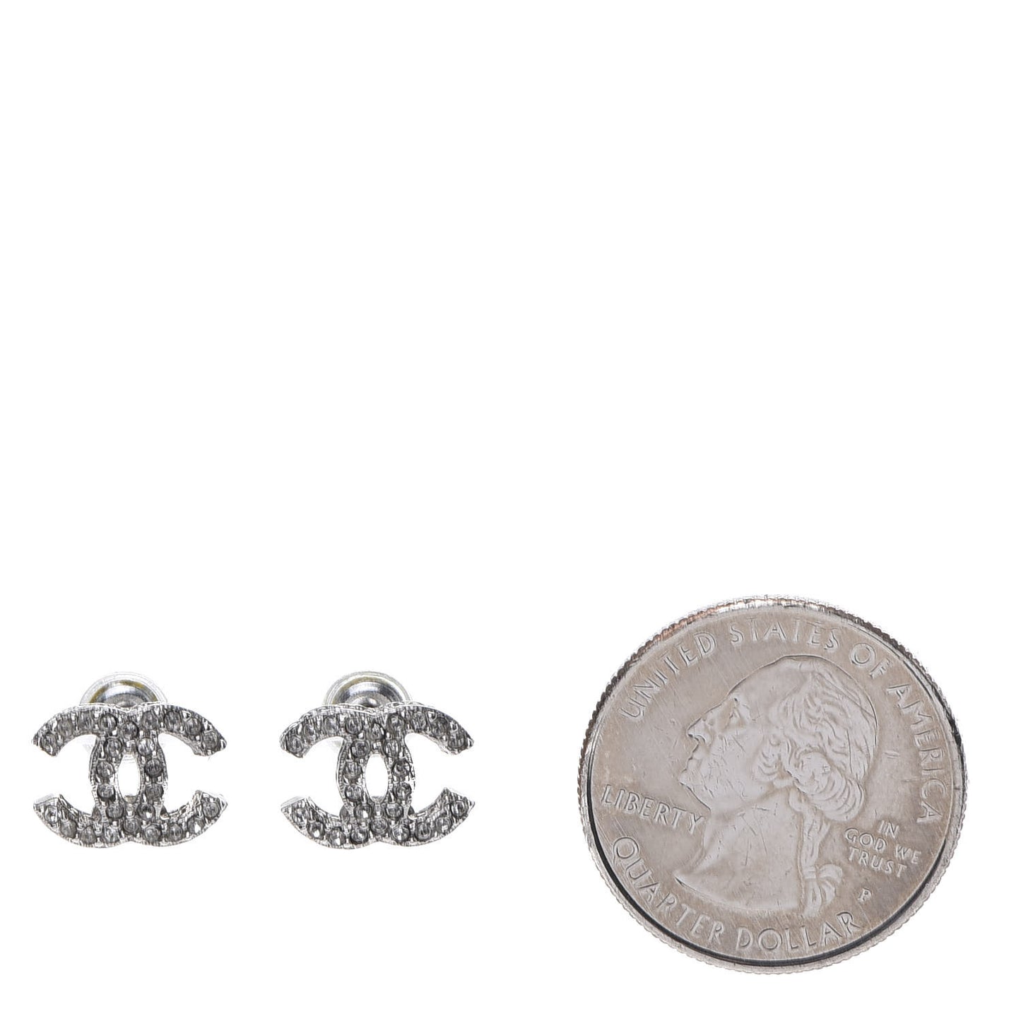Crystal CC Earrings Silver