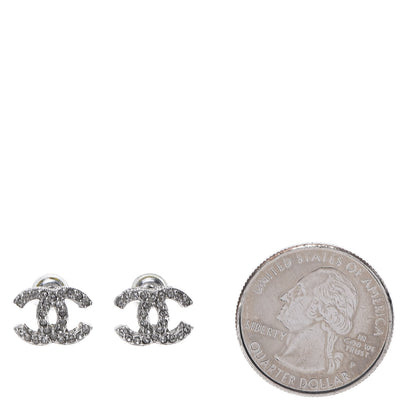 Chanel Crystal CC Earrings Silver 2 of 5