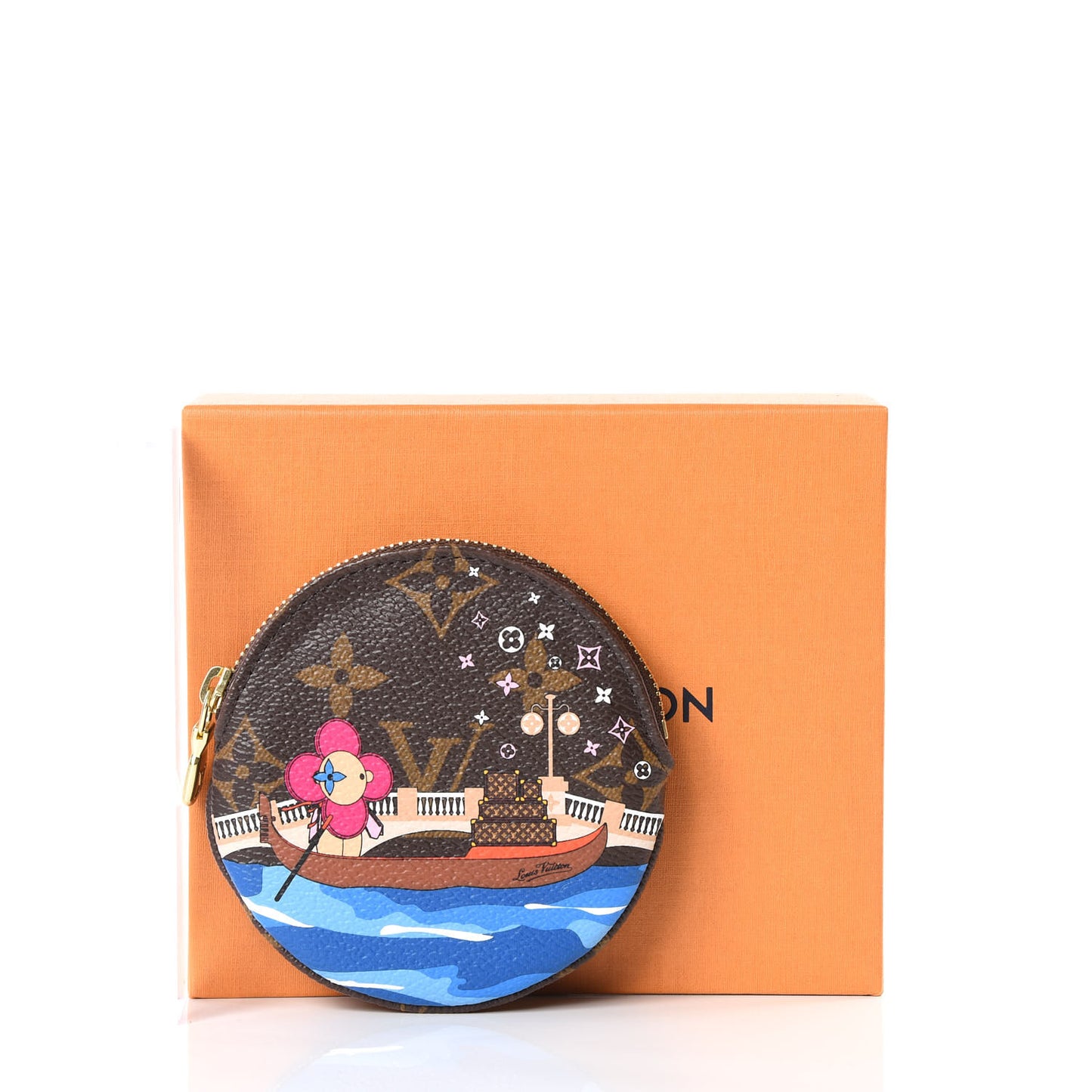 Monogram 2019 Christmas Animation Round Coin Purse Blue