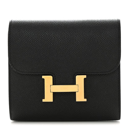 Hermes Epsom Constance Compact Passant Wallet Black 1 of 8