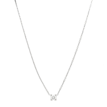 Cartier 18K White Gold Diamond .23ct C De Cartier Pendant Necklace 1 of 5