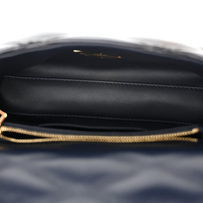 Louis Vuitton Lambskin Malletage Top Handle GO-14 MM Bleu Marine 6 of 12