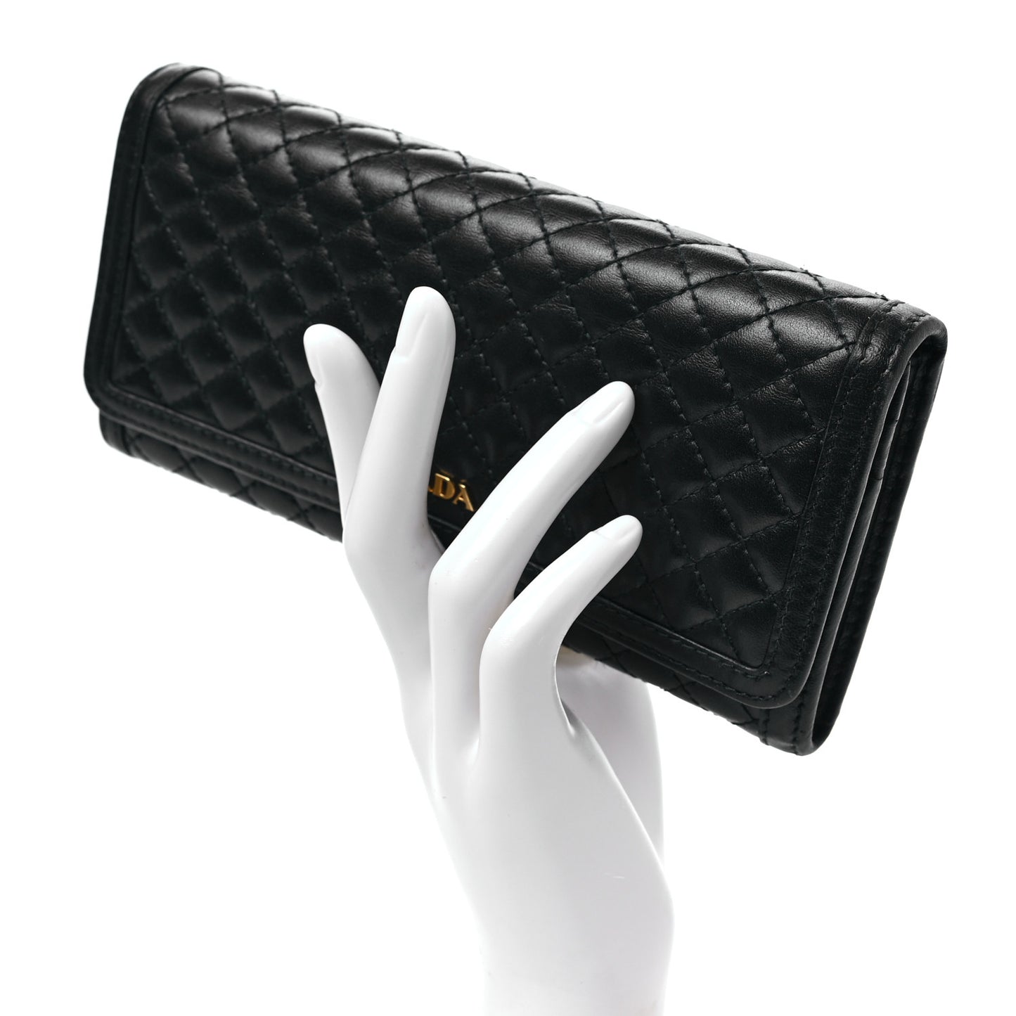 Soft Calfskin Quilted Continental Flap Wallet Black