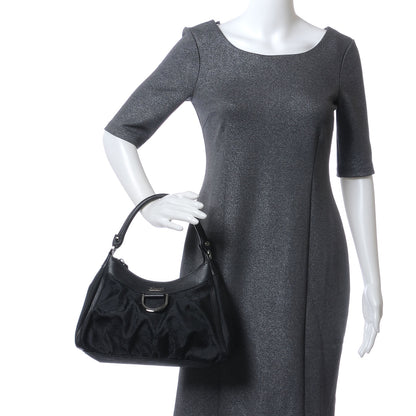 Gucci Nylon Monogram Silver D Ring Hobo Black 2 of 7