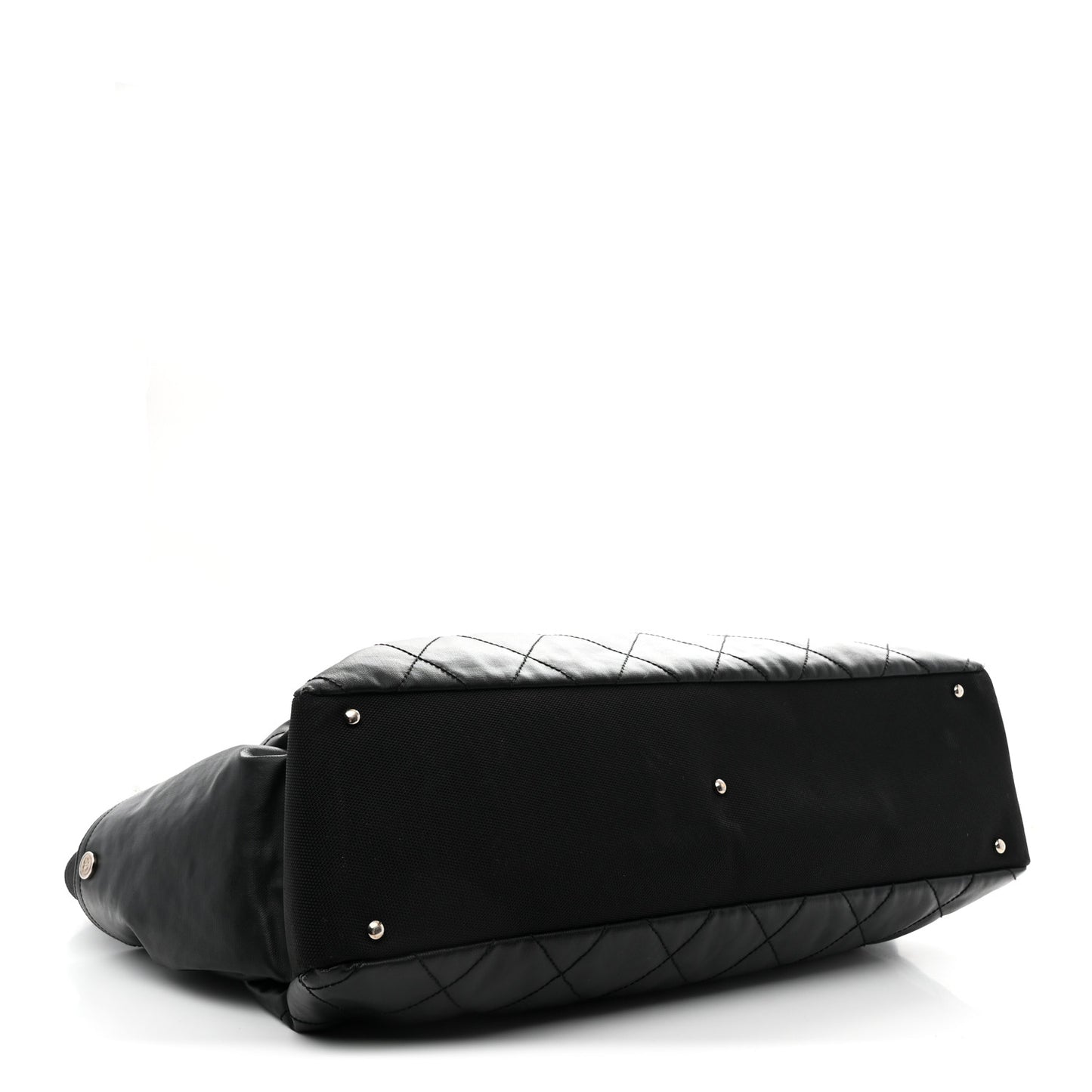 Coated Canvas Stitched XL Paris Biarritz Tote Black