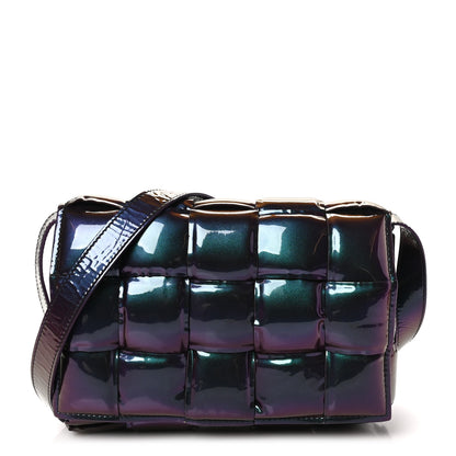 Bottega Veneta Glossy Nail Polish Nappa Maxi Intreccio Padded Cassette Crossbody Bag Holographic 1 of 9