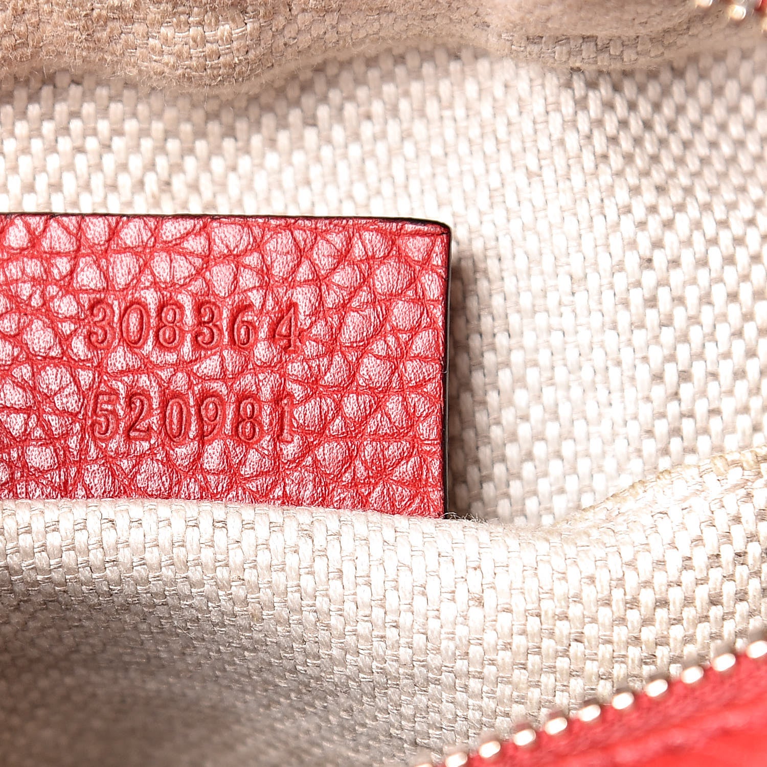 Gucci Pebbled Calfskin Small Soho Disco Bag Tabasco Red 9 of 13