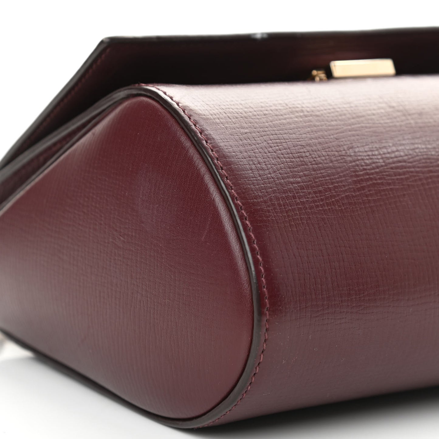 Textured Calfskin Mini Pandora Box Chain Crossbody Bag Oxblood