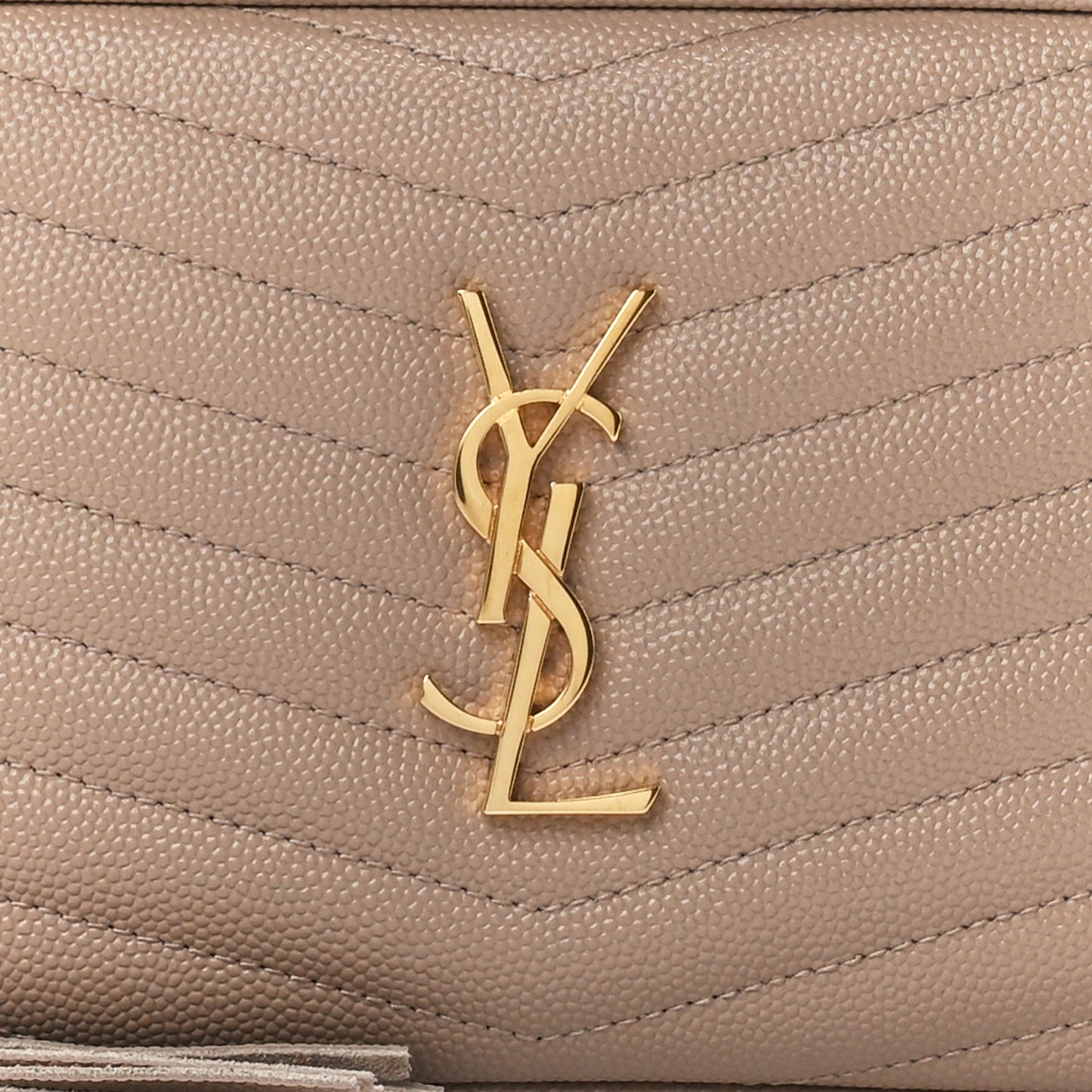 Grain De Poudre Matelasse Monogram Mini Lou Camera Bag Dark Beige