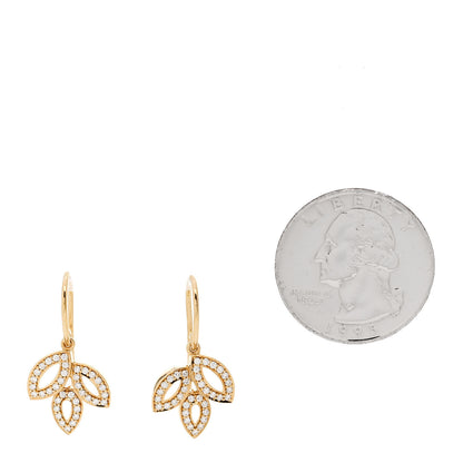 Harry Winston 18K Yellow Gold Diamond Small Lily Cluster Earrings 2 of 5