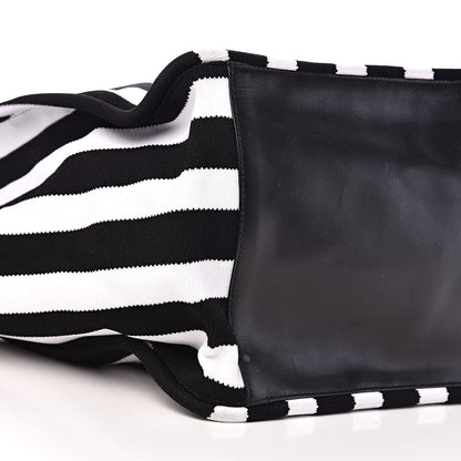 Proenza Schouler Knit Stripes Extra Large Tote Black Ecru 8 of 12