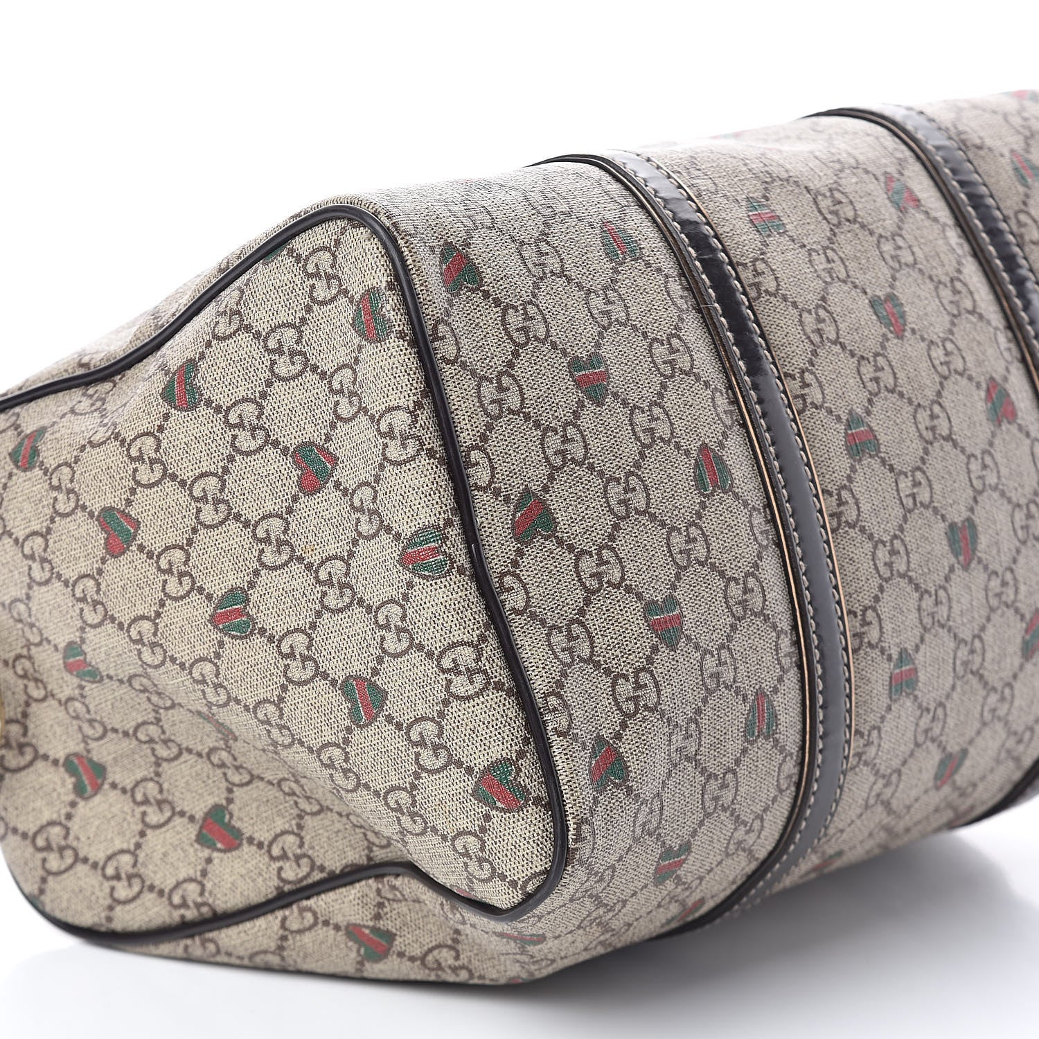 Gucci GG Plus Monogram Hearts Medium Joy Boston Dark Brown 9 of 10