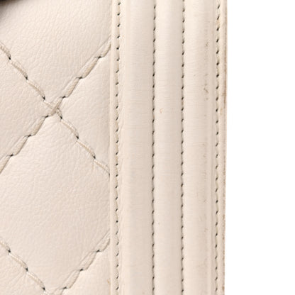 Chanel Calfskin Double Stitch New Medium Boy Flap White 16 of 20