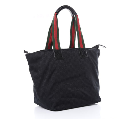 Gucci GG Monogram Large Web Handle Bucket Tote Black 3 of 12