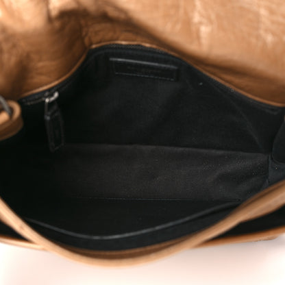 Saint Laurent Crinkled Calfskin Matelasse Monogram Medium Niki Chain Satchel Dark Toffee 5 of 9