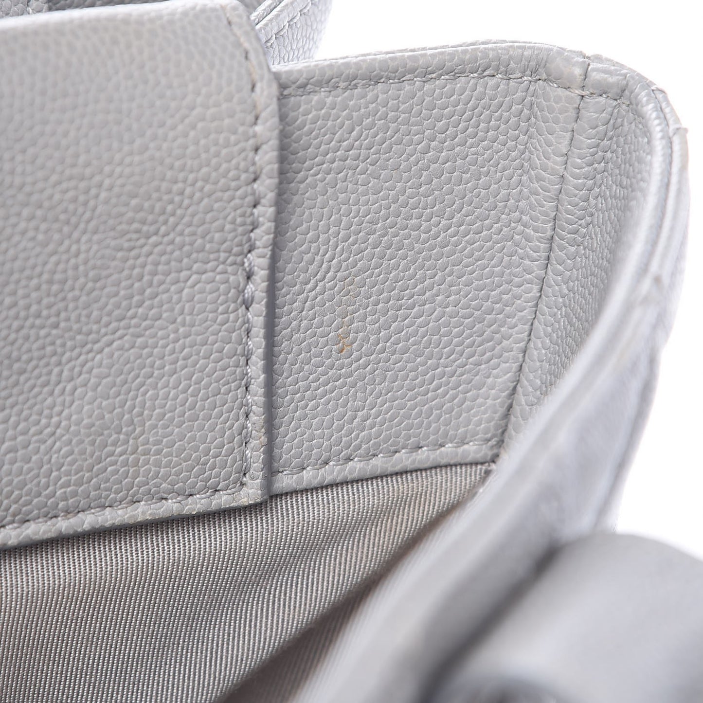 Caviar Quilted Top Handle Shopping Tote Grey