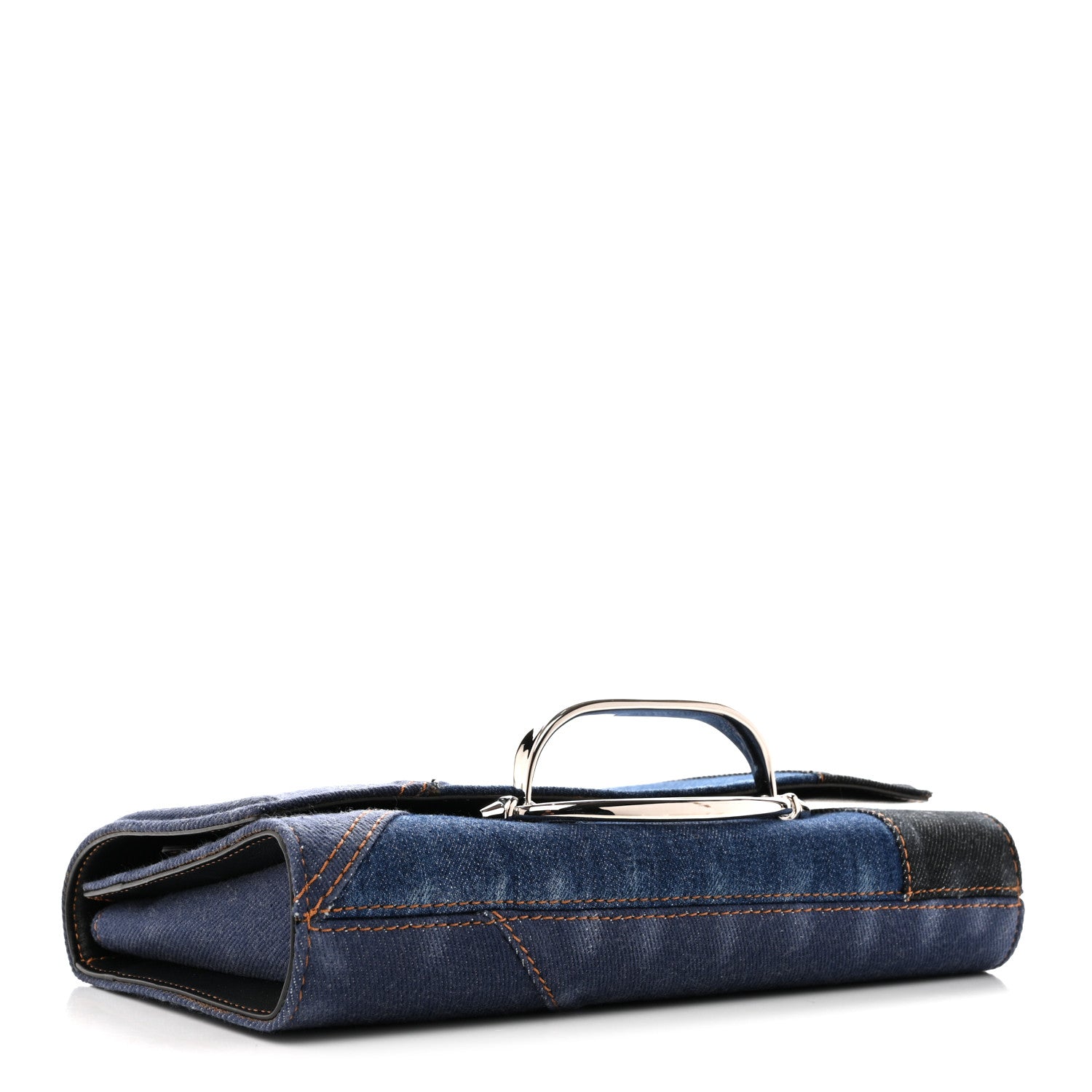 Alexander McQueen ザカーブ デニム レザー ショルダーバッグ Alexander McQueen Denim Calfskin The Story Shoulder Bag Blue