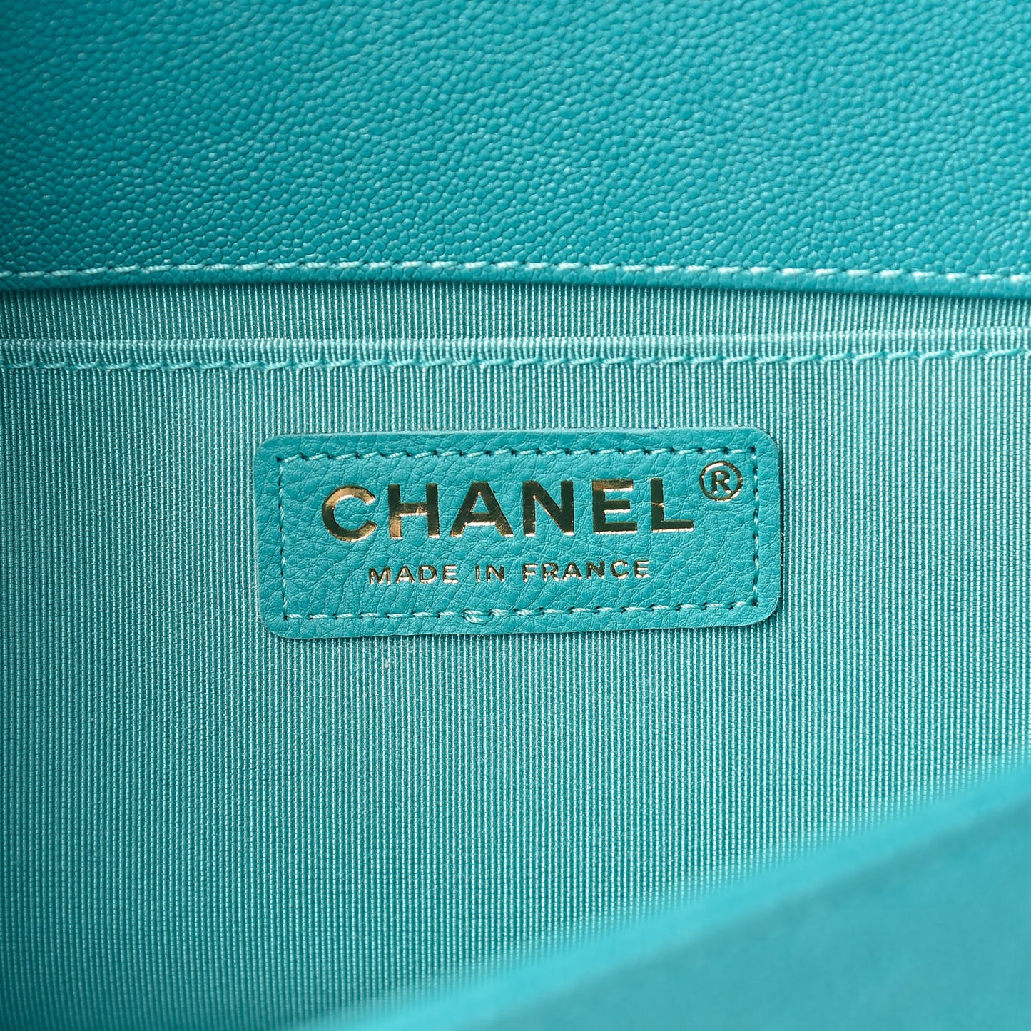 Caviar Quilted Medium Boy Flap Turquoise