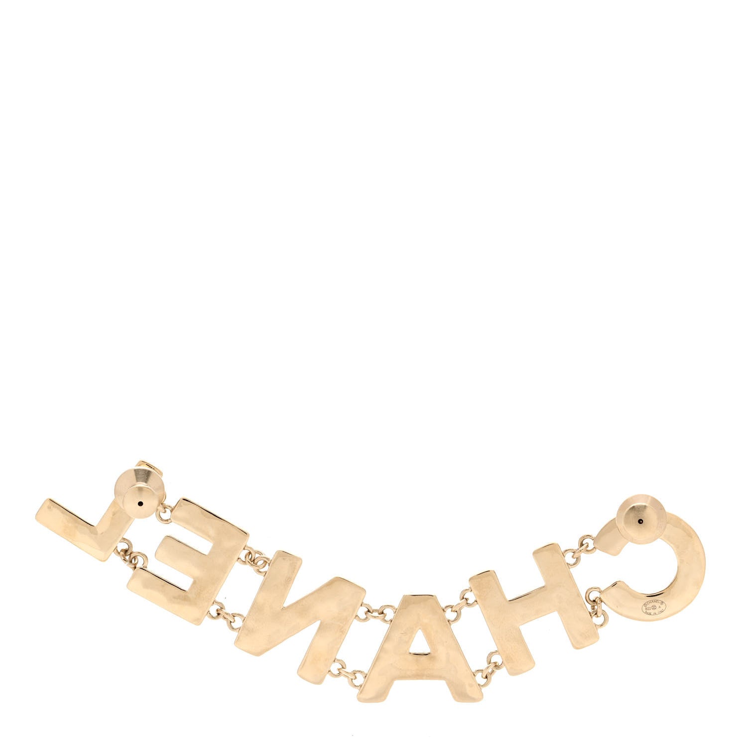 Chanel Metal Enamel Cha-Nel Logo Brooch Black Gold 3 of 5