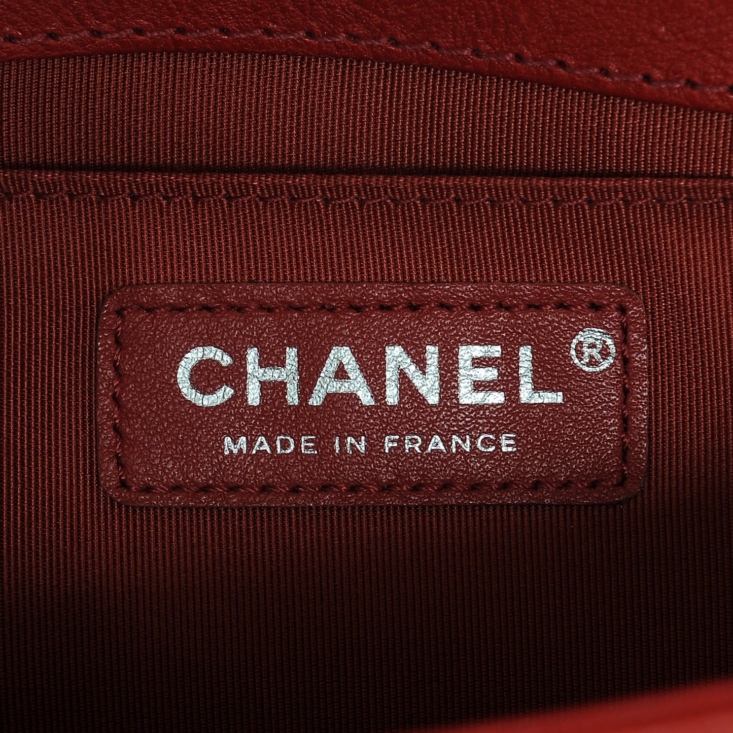 Crumpled Calfskin Quilted Medium Boy Handle Flap Red