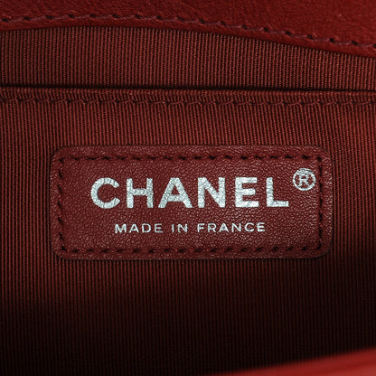 Chanel Crumpled Calfskin Quilted Medium Boy Handle Flap Red 6 of 7