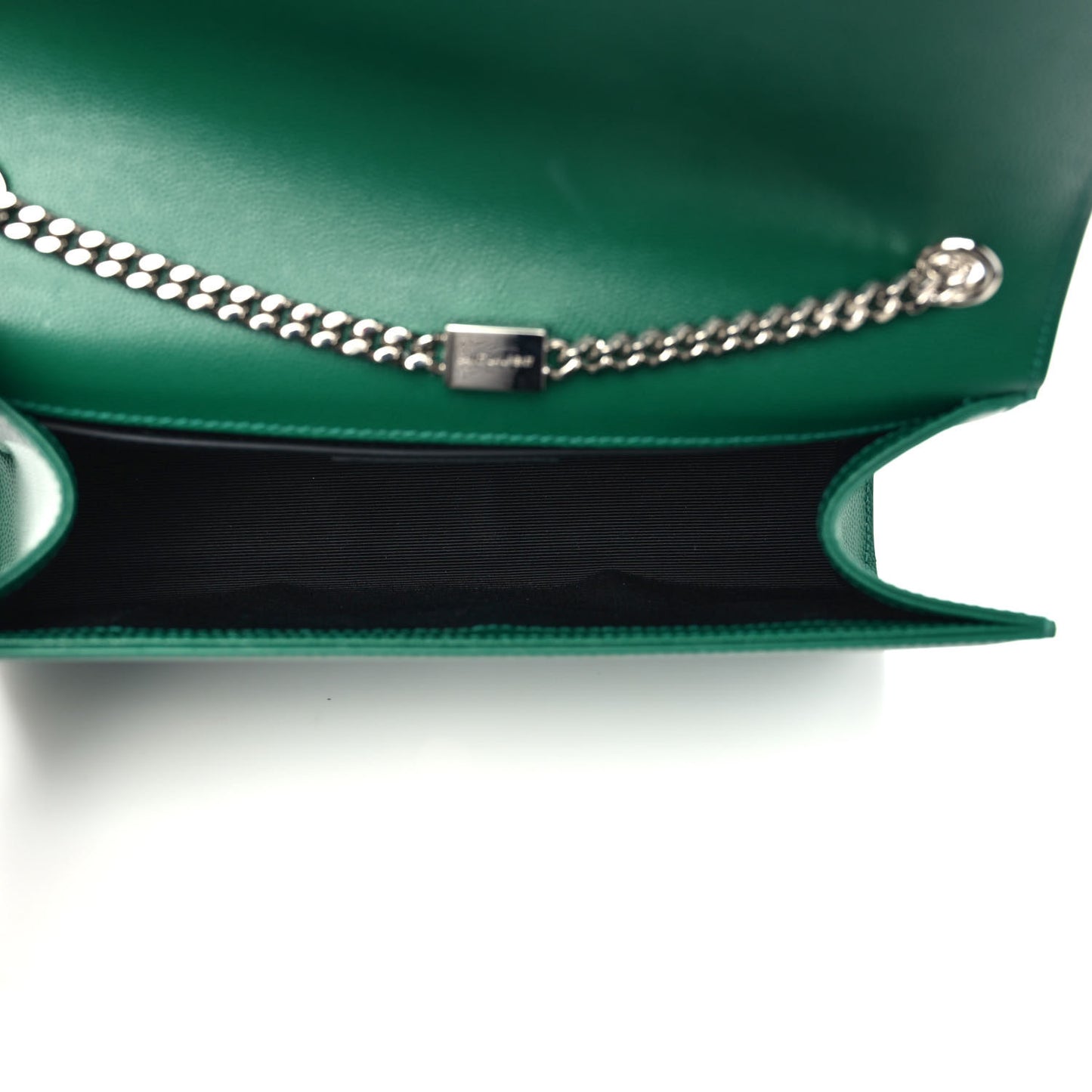Grain De Poudre Calfskin Medium Classic Monogram Kate Tassel Satchel Green