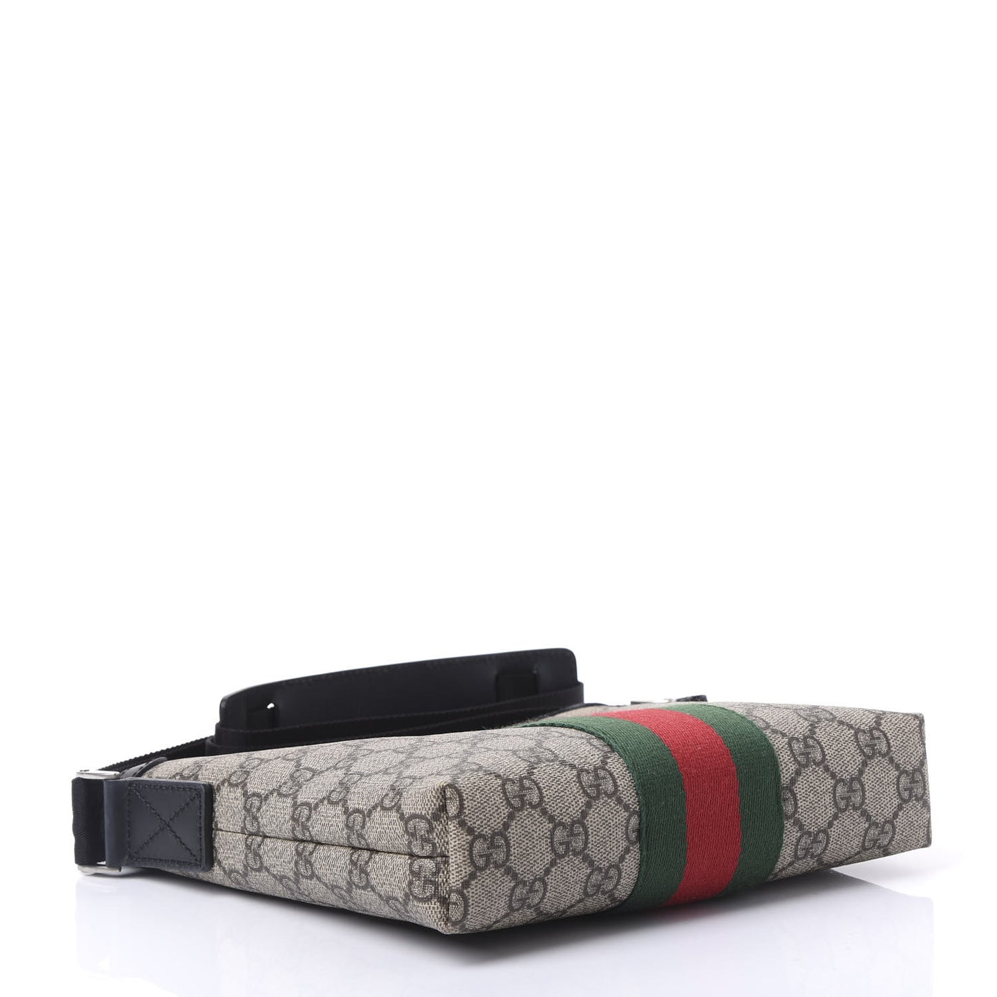 GG Supreme Monogram Web Messenger Bag Black