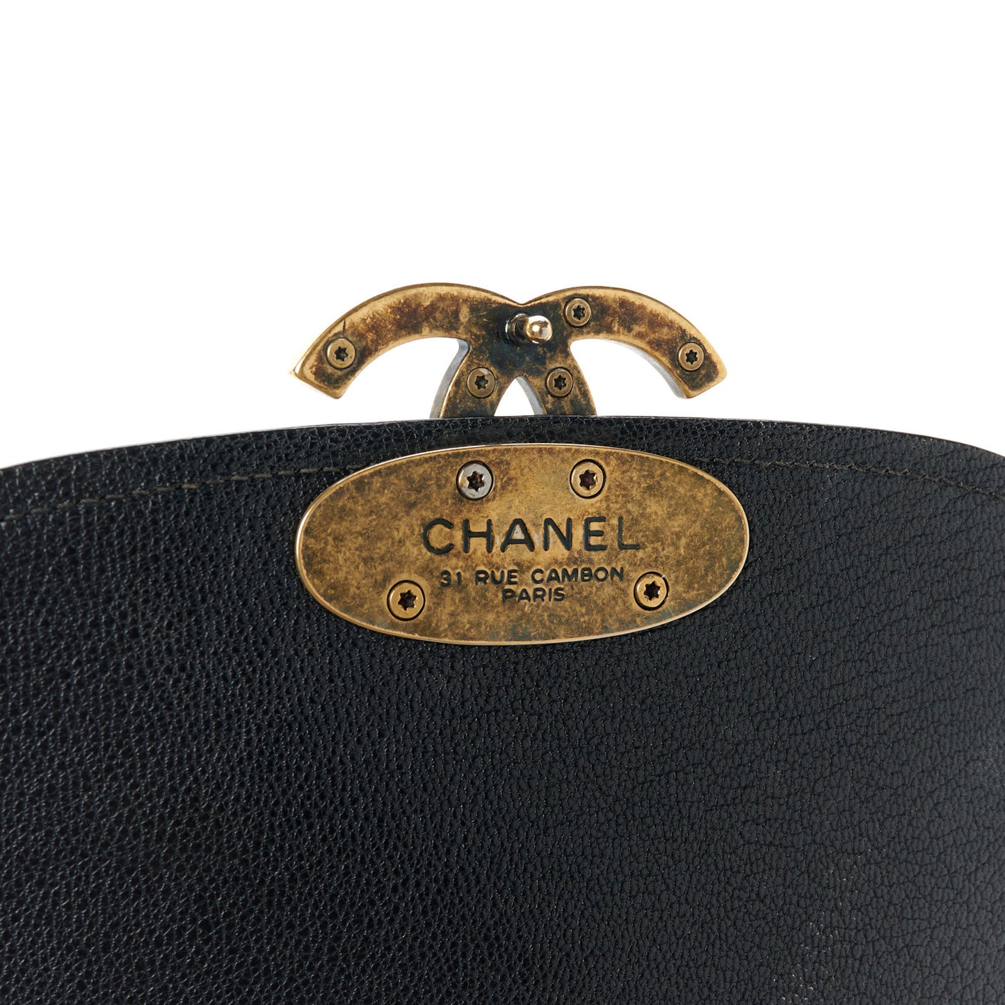 Shiny Calfskin Goatskin Quilted Medium Coco Curve Messenger Flap Black