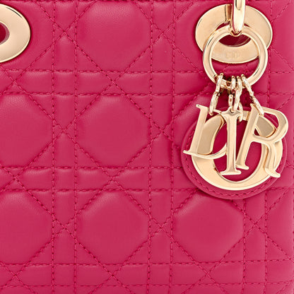 Christian Dior Lambskin Cannage Mini Lady Dior Fuchsia 8 of 10
