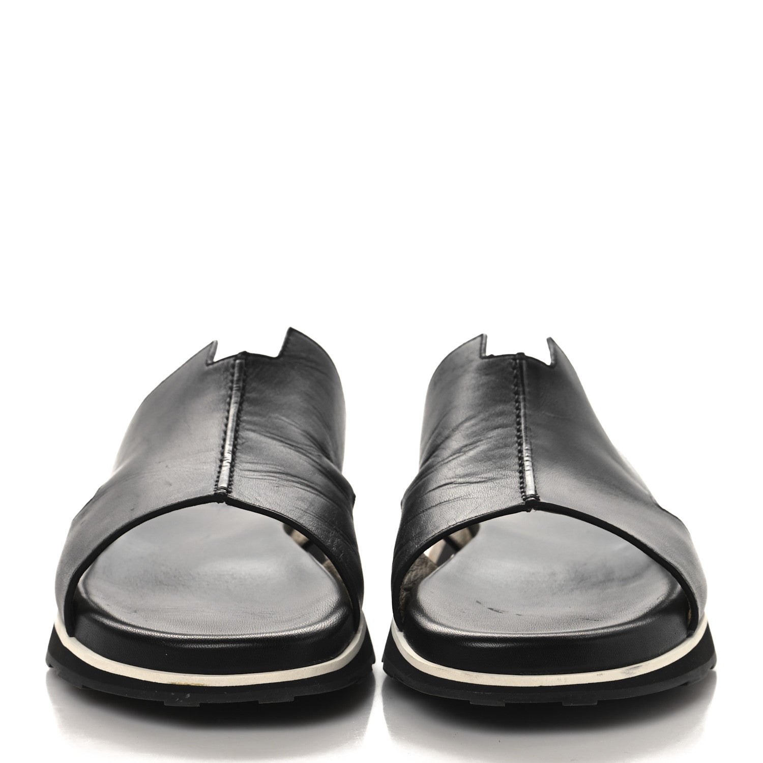 Hermes Nappa Mens Pharaon Sandals 43.5 Black 3 of 9