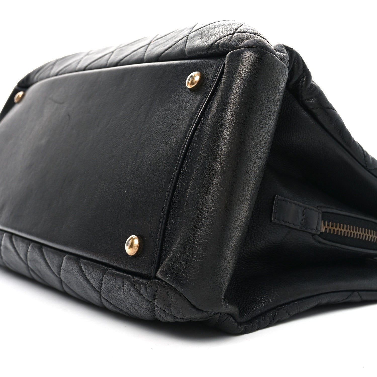 Chanel Calfskin Quilted Small CC Crown Tote Black 10 of 11