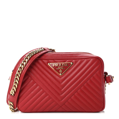 Prada Soft Calfskin Bandoliera Crossbody Bag Fuoco 1 of 10