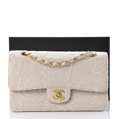 Chanel Canvas Camellia Small Double Flap Ivory 13 of 13