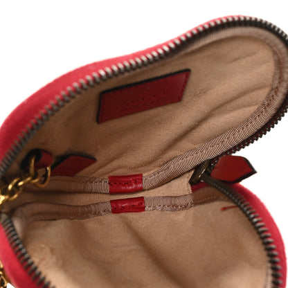 Gucci Calfskin Matelasse Chevron GG Marmont Heart Coin Purse Romantic Cerise 5 of 7