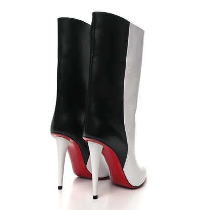 Christian Louboutin Calfskin Astrilarge 100 Booties 37 White Black 4 of 7