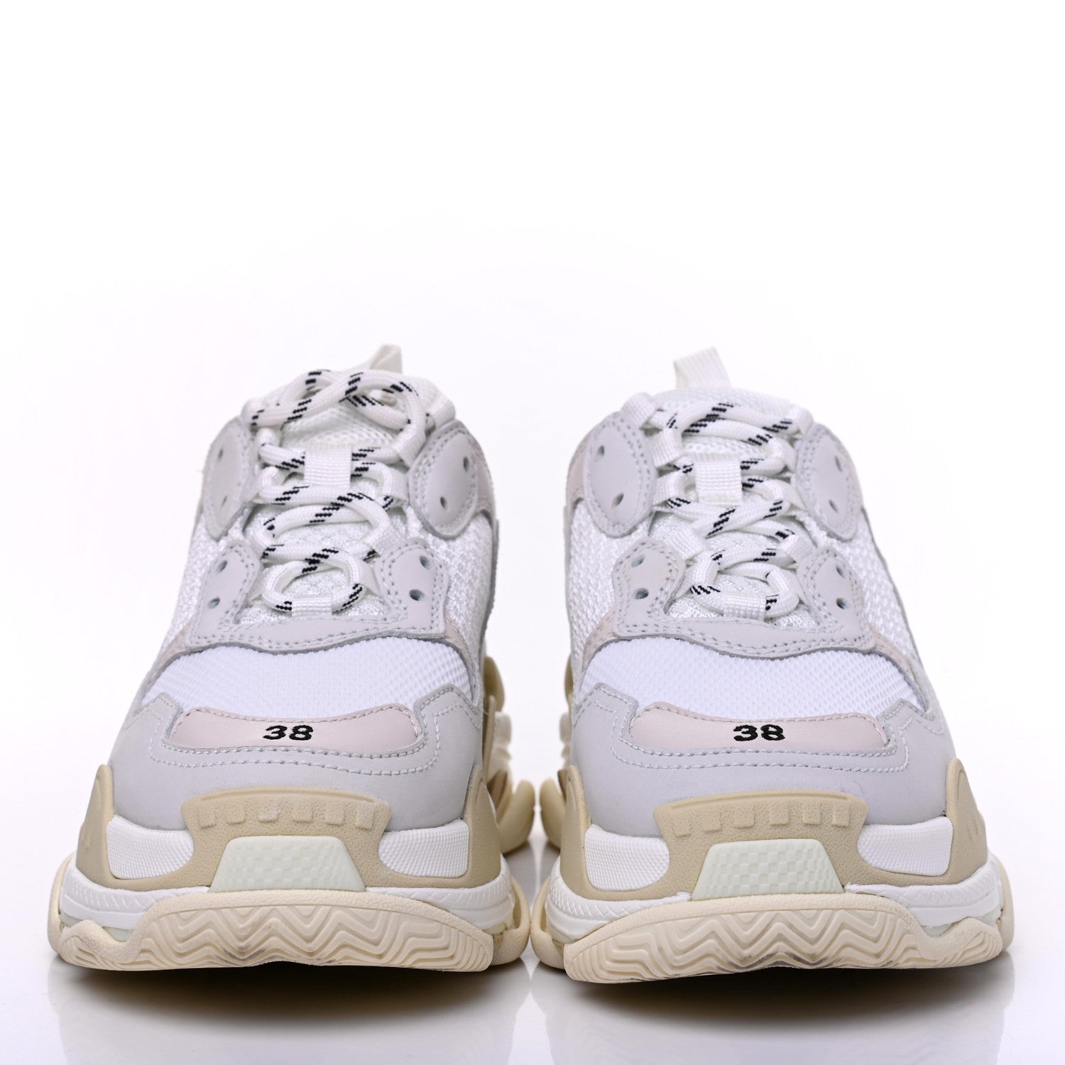 Balenciaga Fabric Mesh Womens Triple S Sneakers 38 White 2 of 11