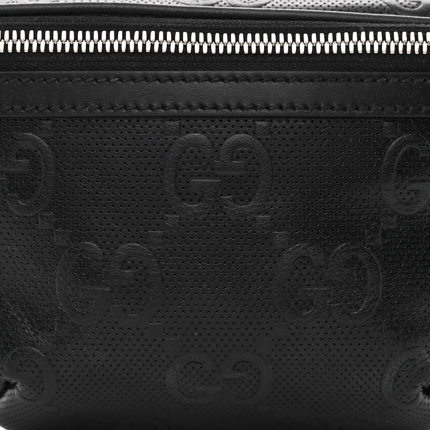 Calfskin GG Tennis Embossed Belt Bag Black