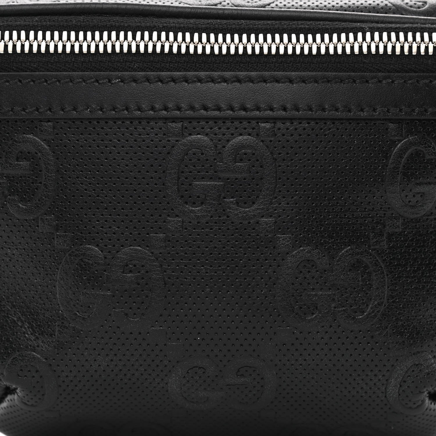 Gucci Calfskin GG Tennis Embossed Belt Bag Black 7 of 9