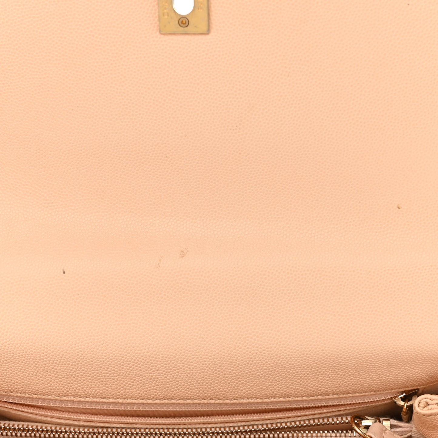 Caviar Quilted Small Coco Handle Flap Beige