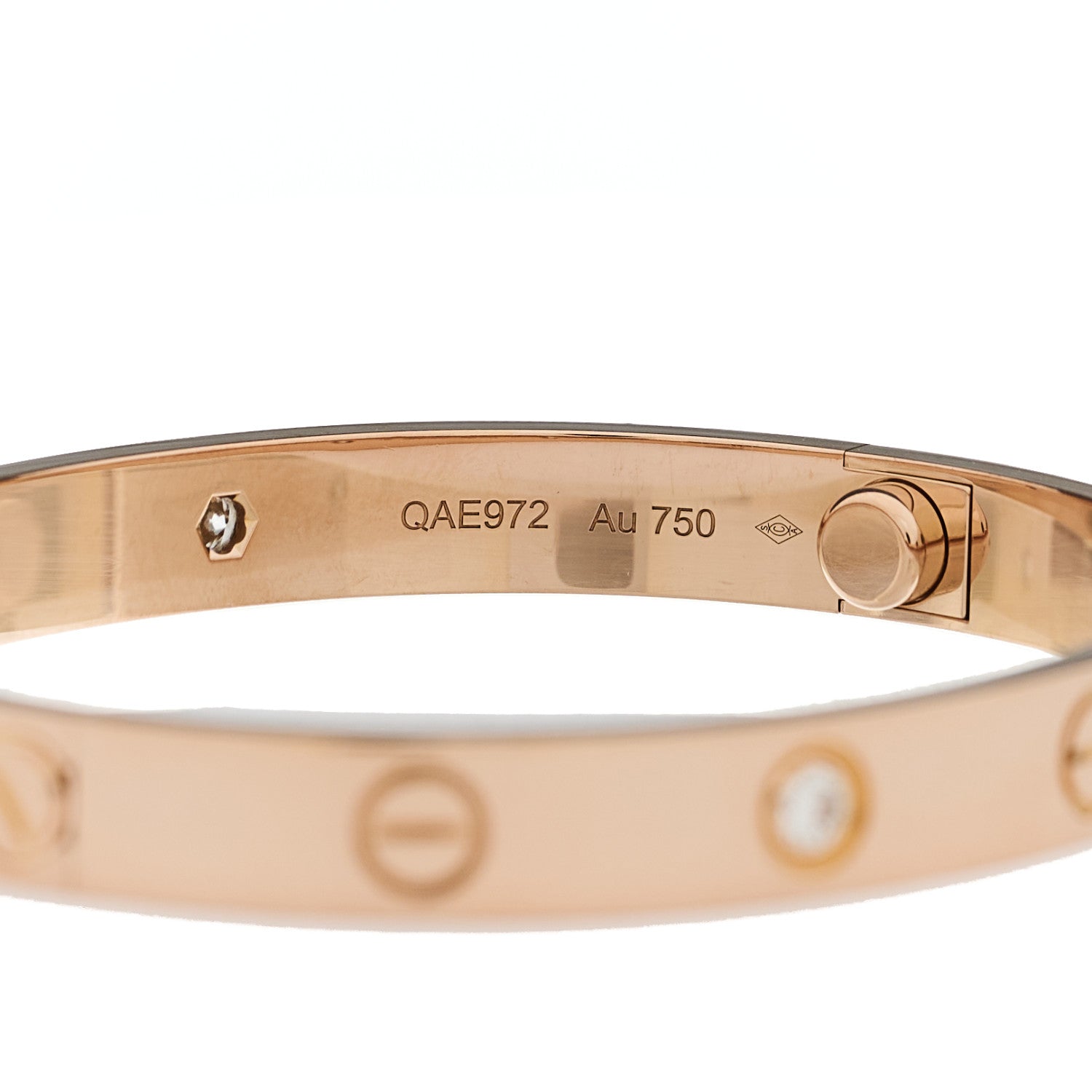 Cartier 18K Pink Gold 4 Diamond LOVE Bracelet 16 6 of 8