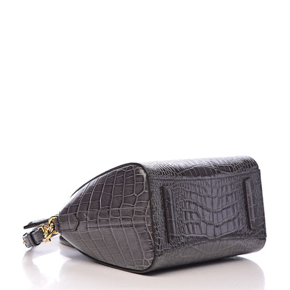 Givenchy Calfskin Crocodile Embossed Mini Antigona Storm Grey 4 of 10