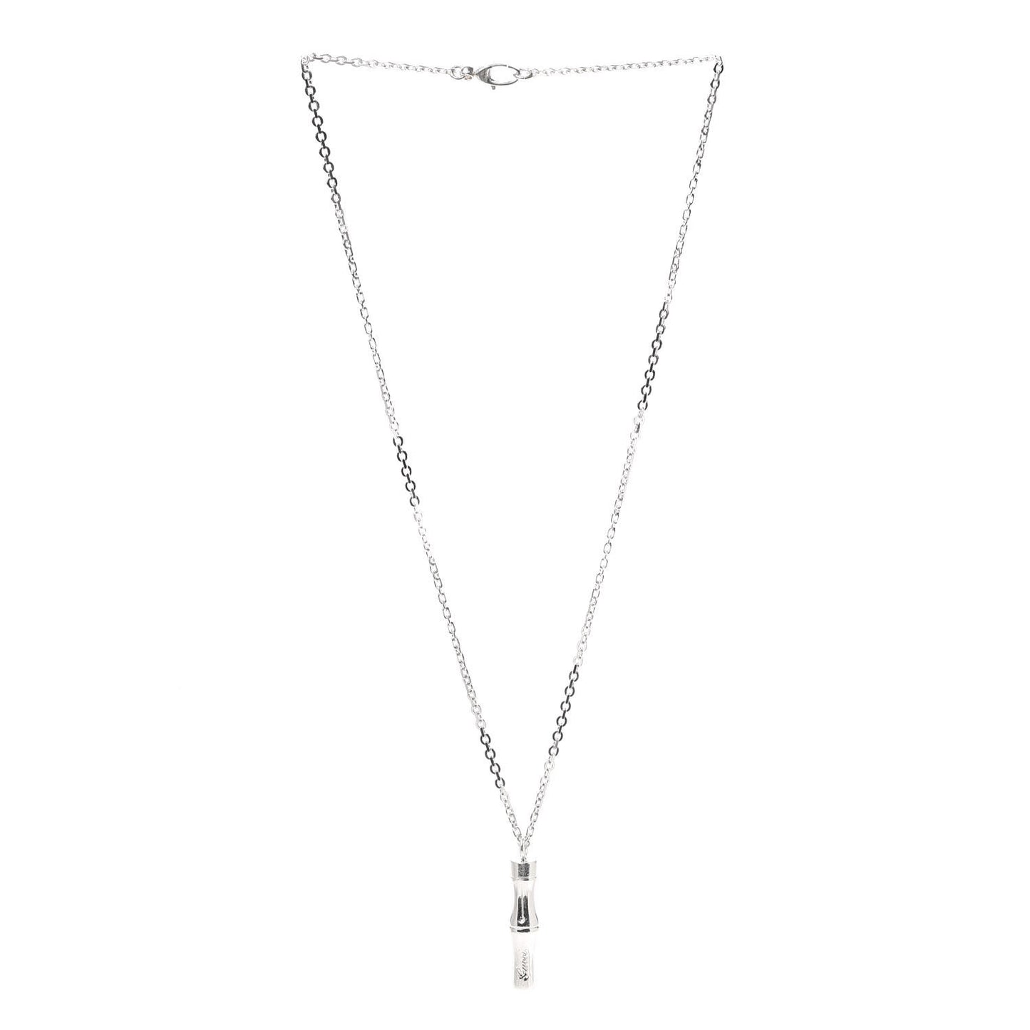 Sterling Silver Bamboo Pendant Necklace