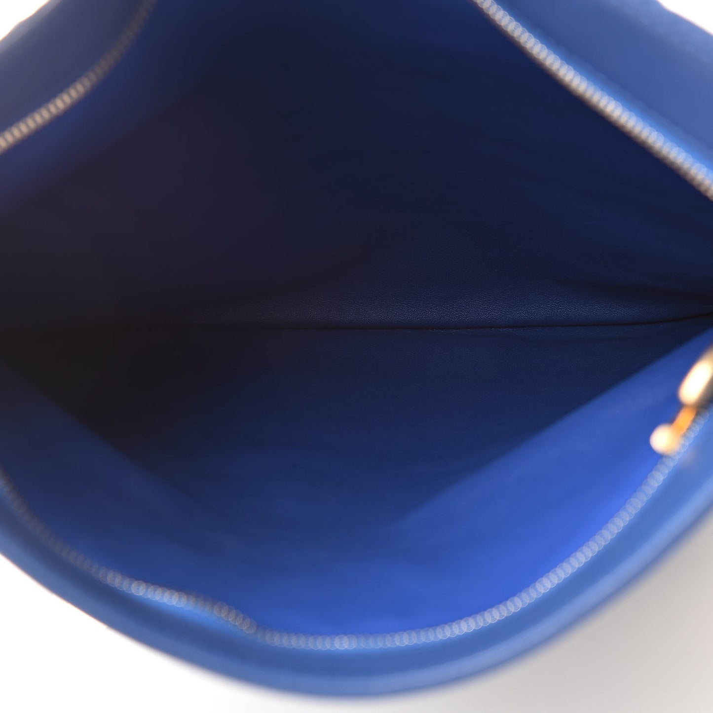 Calfskin Stitched Thin City Clutch Blue