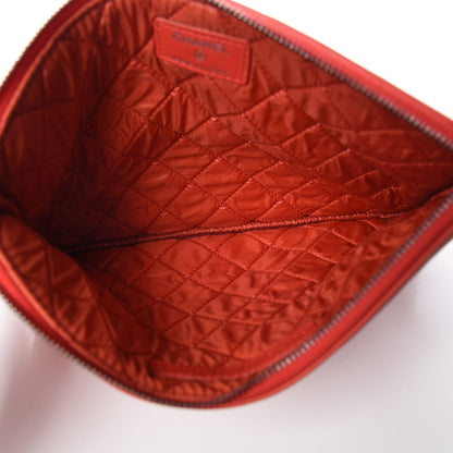Chanel Lambskin Patent Quilted Cosmetic Case Red 5 of 8